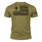 Tattered flag with patriot dude