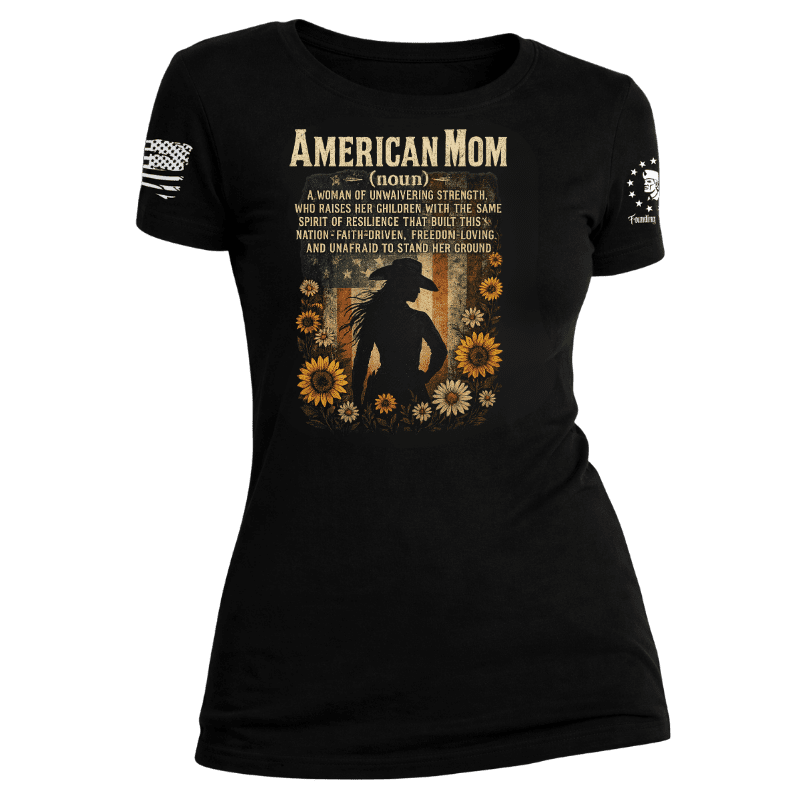 American Mom blk female t shirt