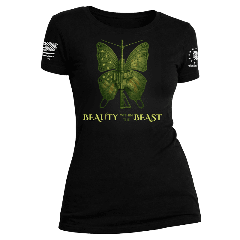 Beauty within the beast front female blk shirt (1)