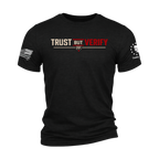 “Trust… But I’m Checking” T-Shirt Front